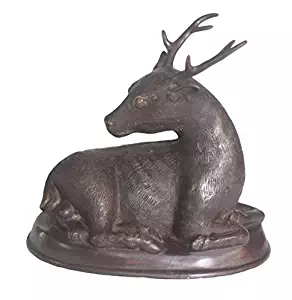 World of American Home Decor Warehouse Sitting Deer on Bronze Base Bronze Statue, 10 by 6 by 10-Inch