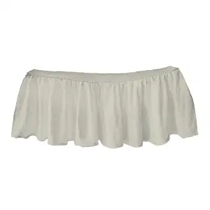 bkb Solid Ruffled Round Crib Skirt, Ecru