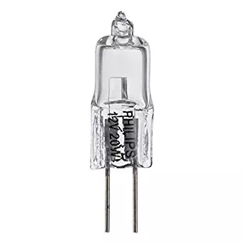 Philips Q20/G4/CL/12V, 20 Watt, T3 JC Type, 12 Volt, Clear, G4 Bi-pin Base, Halogen Light Bulb,Pack of 10