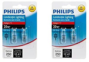 Philips 417204 Landscape Lighting 20-Watt T3 12-Volt Bi-Pin Base Light Bulb, 2 x 2 Pack