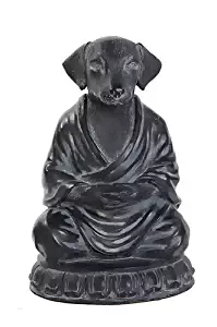Bellaa 29608 Dog Statue Zen Yoga Relaxed Pose Buddha Meditation Figurine 6 Inch