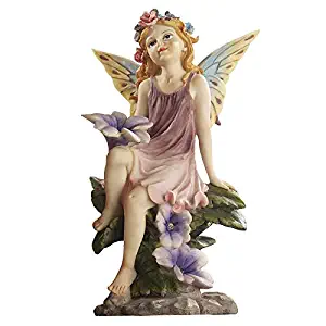 Design Toscano The Fairy Dust Garden Flower Statue Collection, Twin