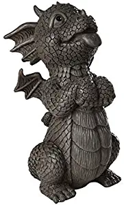 Pacific Giftware Garden Dragon Good Dragon Panting Dragon Garden Display Decorative Accent Sculpture Stone Finish 10 Inch Tall