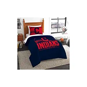 The Northwest Company Cleveland Indians MLB Twin Comforter Set (Grand Slam Series) (64" x 86")