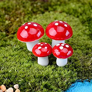 dezirZJjx Mini Micro Landscape,20 Pcs Miniature Mushroom Craft Garden Pot Ornament Gardening DIY Mini Decor