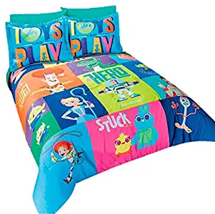 JORGE’S HOME FASHION INC Limited Edition Disney-Pixar Toy Story 4 Kids Boys Original Licensed Reversible Comforter Set and Sheet Set 5 PCS Twin Size