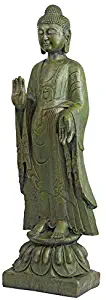 Design Toscano JE142050 Enlightened Buddha Asian Decor Garden Statue, 40 Inch, Bronze Verdigris Finish