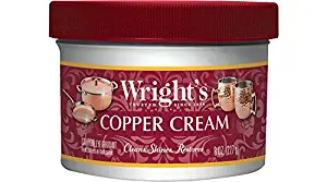 Wright's Copper and Brass Cream Cleaner - 8 Ounce - Gently Cleans and Removes Tarnish Without Scratching