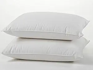 East Coast Bedding Premium Quality European 800 Fill Power White Goose Down Pillow Set – 100% Luxury Cotton Sateen Shell – Set of Two Pillows (Queen)