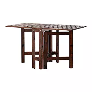 Ikea Applaro Drop-leaf Folding Wood Table Brown Seats 2 - 4