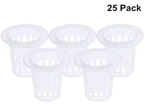  3 Inch Garden Plastic Net Cups Pots,Round Heavy Duty Net Cups Pots  for Hydroponics/Aquaponics/Orchids - 25 Pack