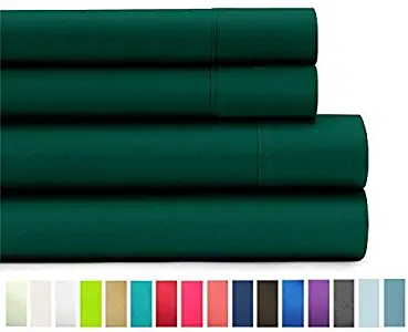American Home Collection Deluxe 4 Piece Bed Sheet Sets of Brushed Microfiber Wrinkle Resistant Silky Soft Touch (Twin, Forest Green)