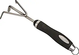 Edward Tools Hand Cultivator - Rust Proof Stainless Steel - Extra Strength bendproof Design for Heavier Rocky/Clay soils - Great for loosening or Weeding Soil - Ergo Handle