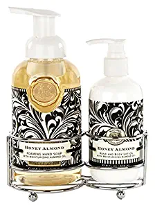 Michel Design Works Foaming Hand Soap and Lotion Caddy Gift Set, Honey Almond