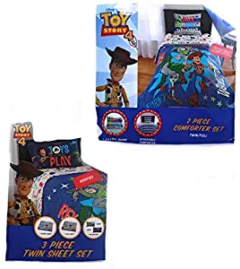 Toy Story 4 Twin Size Reverible Comforter and Sheet Set-5 Pieces