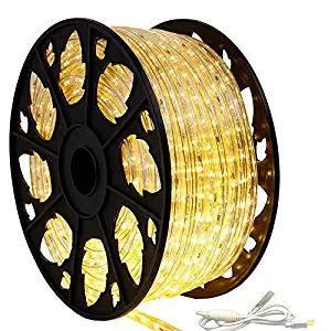 150' Outdoor Rated LED Rope Light Kit - 120V - UL Listed (Warm White, Standard Kit)