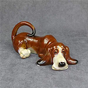 Decal Figurine/Sculpture - Porcelain Basset Hound Statue Handmade s Hush Puppy Sculpture Dog Mascot Decoration Gift and Craft Ornament Furnishing 1 Pcs