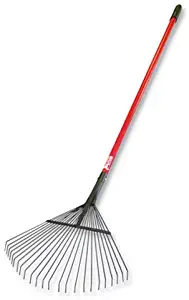 Bully Tools 92312 Leaf and Thatching Rake with Fiberglass Handle and 24 Spring Steel Tines