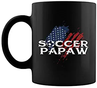 Vintage Usa American Flag Soccer Papaw 2019 Gift Coffee Mug 11 Oz