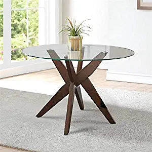 Steve Silver Amalie 48" Round Glass Top Dining Table
