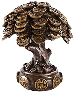 Pacific Giftware Feng Shui Bronze Golden Money Coin Prosperity Tree Home Decoration Gift (Bronze)