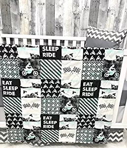 Baby Nursery/Toddler Crib Set, Motorcycle, Dirt Bikes, Motorcycles, Chevron, Nursery Room, Babylooms