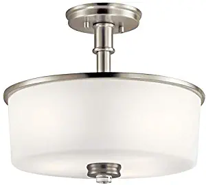 Kichler 43926NIL18 Joelson Flush Mount, 3-Light LED 30 Total Watts, Brushed Nickel