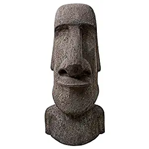 Design Toscano Easter Island Ahu Akivi Moai Monolith Garden Statue, Giant 72 Inch, Fiberglass Polyresin, Grey Stone