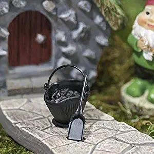 Miniature Dollhouse Fairy Garden Coal Scuttle & Shovel