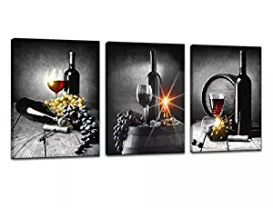 Canvas Wall ArtKitchen Artwork Red Wine Cups Grape Wall Art For Kitchen Painting Print On Canvas Picture For Home Modern Decoration