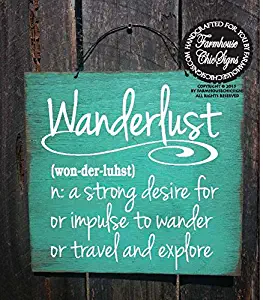 CELYCASY Wanderlust Sign Wanderlust Definition Travel Decor Gift for Traveler Wanderlust 165