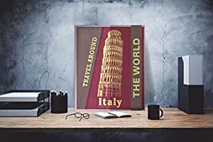 Italy Metal Sign, Leaning Tower Of Pisa, Metal Home Decor,Traveler Metal Sign, 8" X 12"