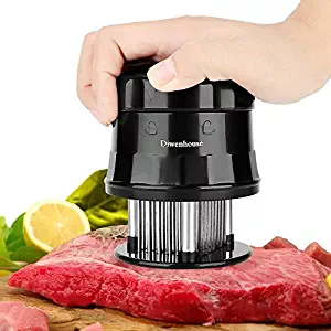 Meat Tenderizer Needle, DIWENHOUSE 56 Ultra Sharp Stainless Steel Blades with Safety Lock and Cleaning Brush, Professional Cookware Kitchen Gadget Tenderizing Steak Turkey Chicken Beef Fish Pork