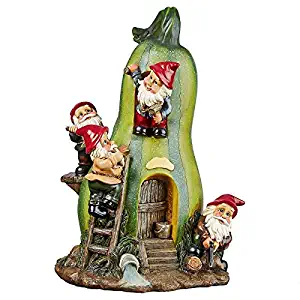 Garden Gnome Statue - Gnome Garden Gourd Homestead Statue - Gnome House - Fairy Garden - Birdhouse