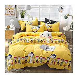 KFZ Bed Set Bedding Set Duvet Cover (No Comforter) Bed Flat Sheet Pillow Covers Twin Full Queen King Sheets Set ZL1906 Pineapple Dinosaur Family Design for Kids (Happy Family, Yellow, King 86"x94")