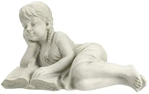 Design Toscano Reading Rebecca Garden Scholar Statue, Single