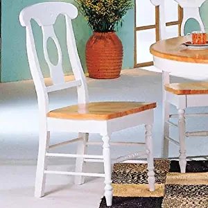 Damen Napoleon Dining Side Chairs Natural Brown and White (Set of 2)