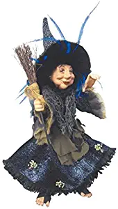 Witches of Pendle - Rosemary Kitchen Witch Hanging or Sitting (Blue) 35cm