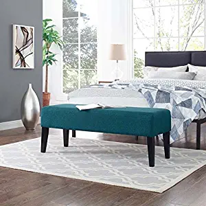Modway Connect Plush Polyester Upholstered Contemporary Bench in Teal