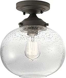 Kichler 42296OZ Avery Clear Seeded Semi-Flush Light in Olde Bronze