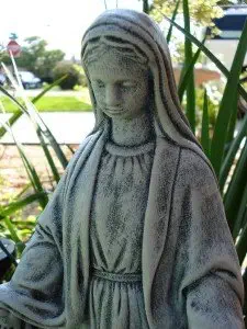 Concrete Virgin Mary Religious Statue Bless Mother Religion Catholic Sculpture Indoor Outdoor Garden Painted