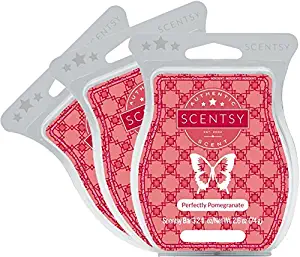 Scentsy, Perfectly Pomegranate, Wickless Candle Tart Warmer Wax 3.2 Oz Bar, 3-pack (3)