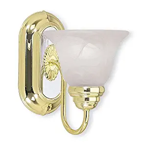 Livex Lighting 1151-25 Bath Vanity, Polished Brass Backplate w/Chrome