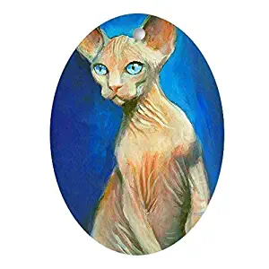 Yilooom Sphynx cat 15 Oval Flat Ornament -Christmas/Holiday/Love/Anniversary/Newlyweds/Keepsake - 3" in Diameter
