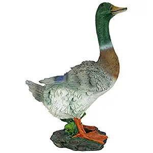 Design Toscano Mallard Duck Animal Garden Statue, 13 Inch, Polyresin, Full Color