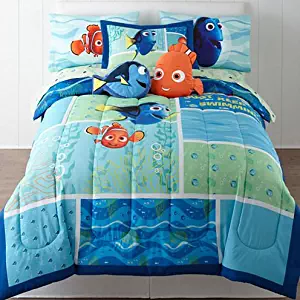 Finding Dory "Marine Adventure" Twin / Full Bedding Comforter - Dory and Nemo Just Keep Swimming - W/Bonus Sham