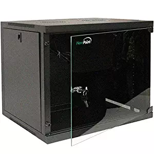 NavePoint 9U Basic IT Wall Mount Network Server Data Cabinet Rack Glass Door Locking Black