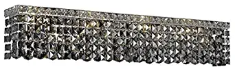 Chantal Chrome Contemporary 8-Light Vanity Fixture Heirloom Handcut Crystal in Silver Shade (Grey)-1729W36C-SS-RC-36" W/D