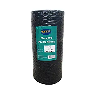 MTB Black PVC Hexagonal Poultry Netting, Chicken Wire 24" x150'-1" 20GA 12"/18"/24"/36"/48" Width by 25'/50'/150'Length