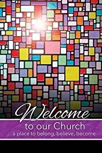 Church Welcome Folder - Welcome To Our Church - Stained Glass - (Package of 12) 